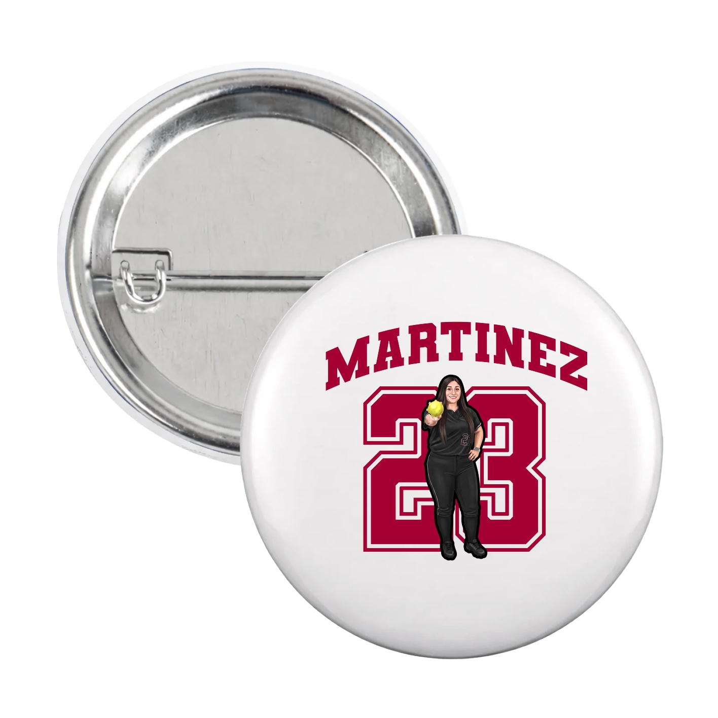 Game Day Button — Number in White