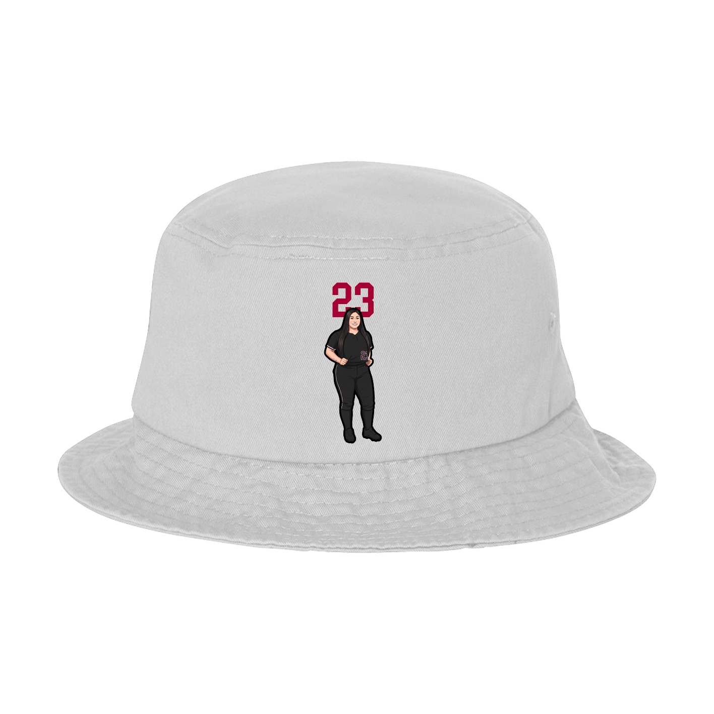 Bucket Cap — Number Top in White