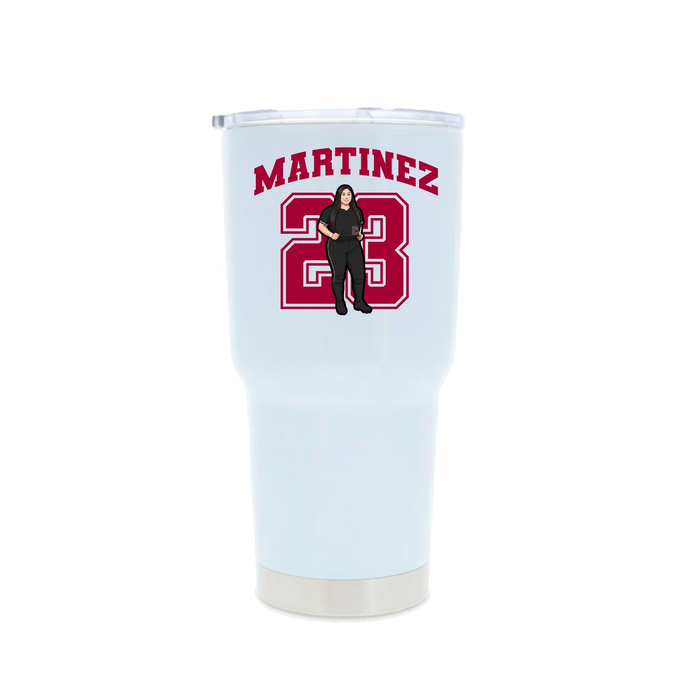 30oz Stainless Steel Tumbler — Number in White