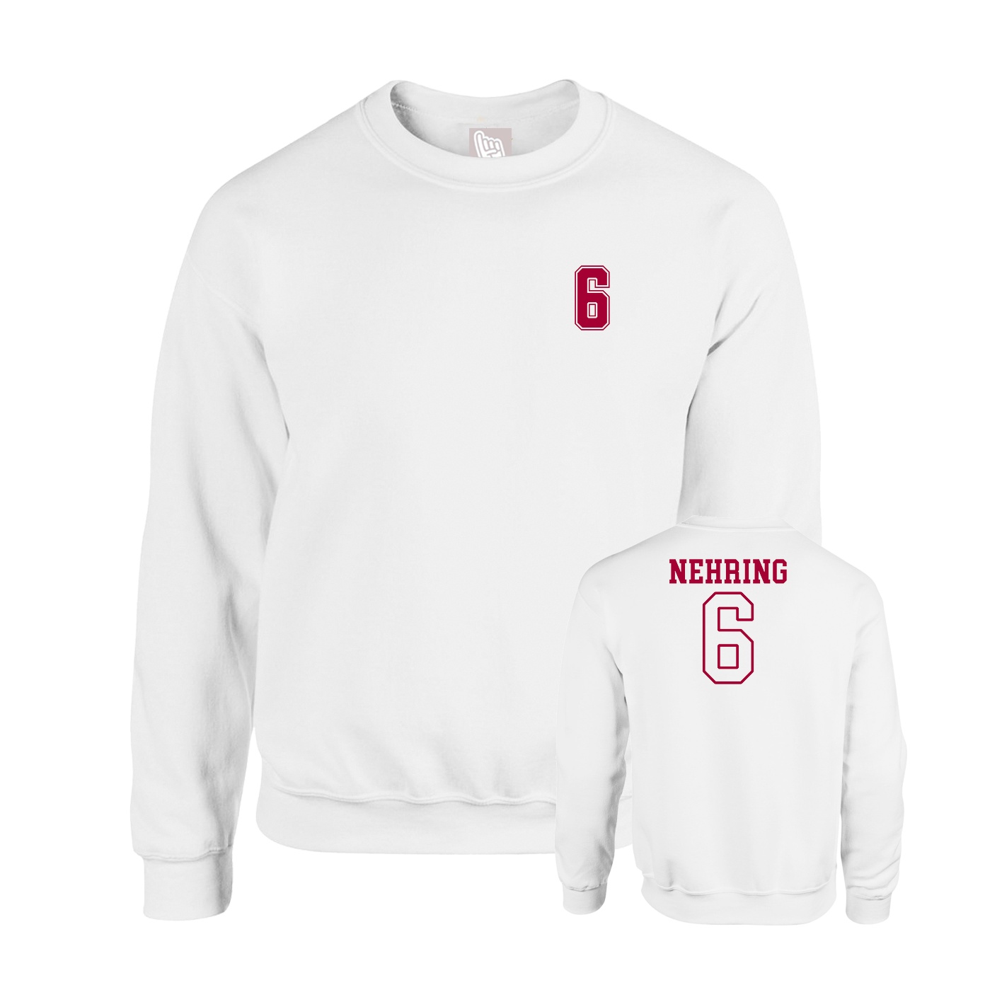 Fleece Crew — Chest Back in White