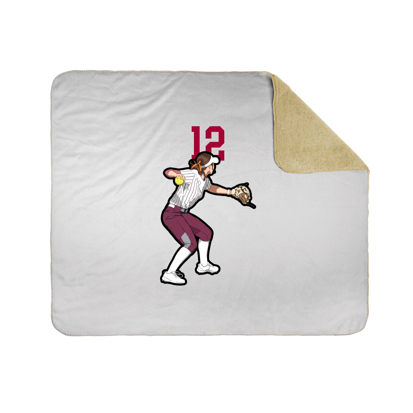 Throw Blanket — Number Top in White