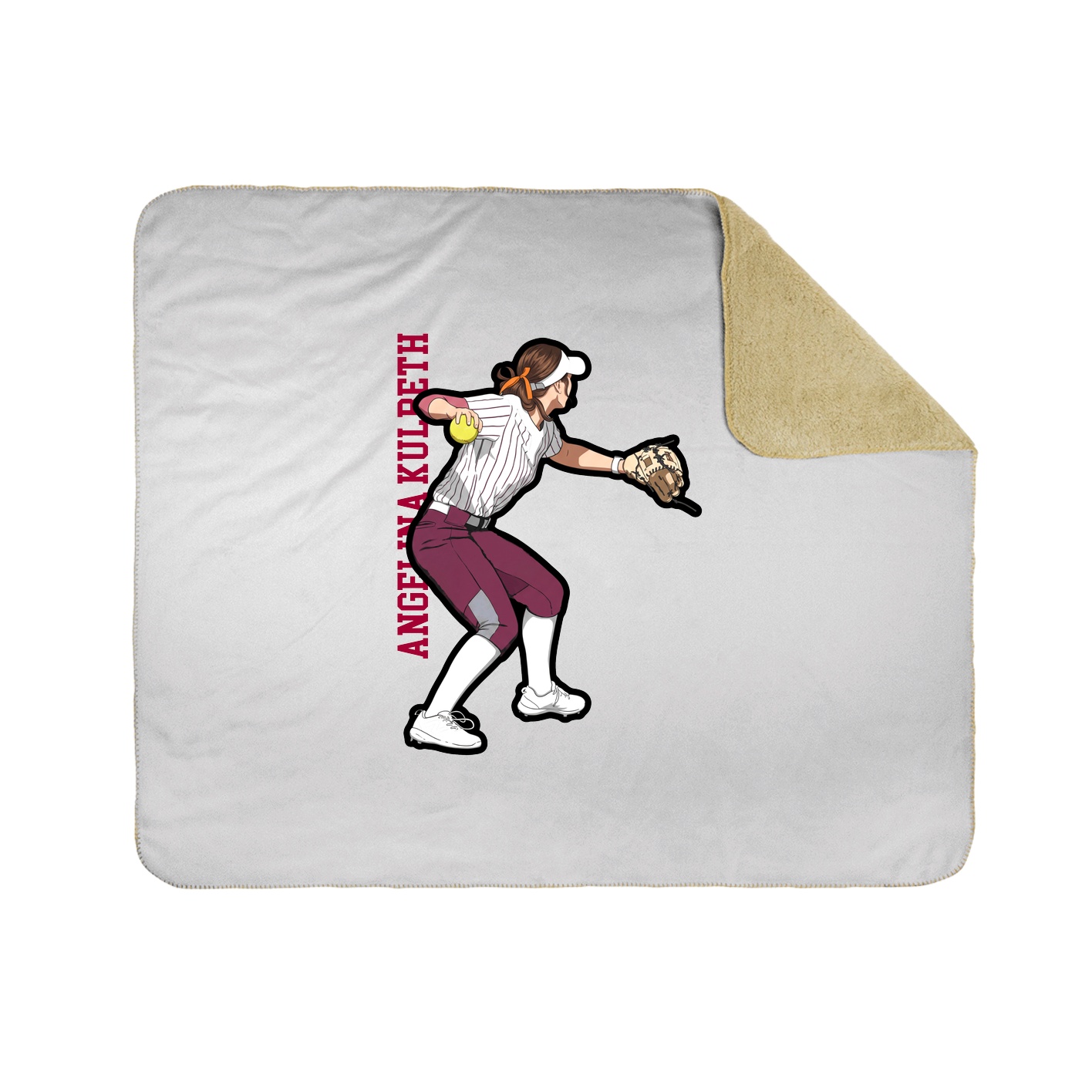 Throw Blanket — Name Vertical in White