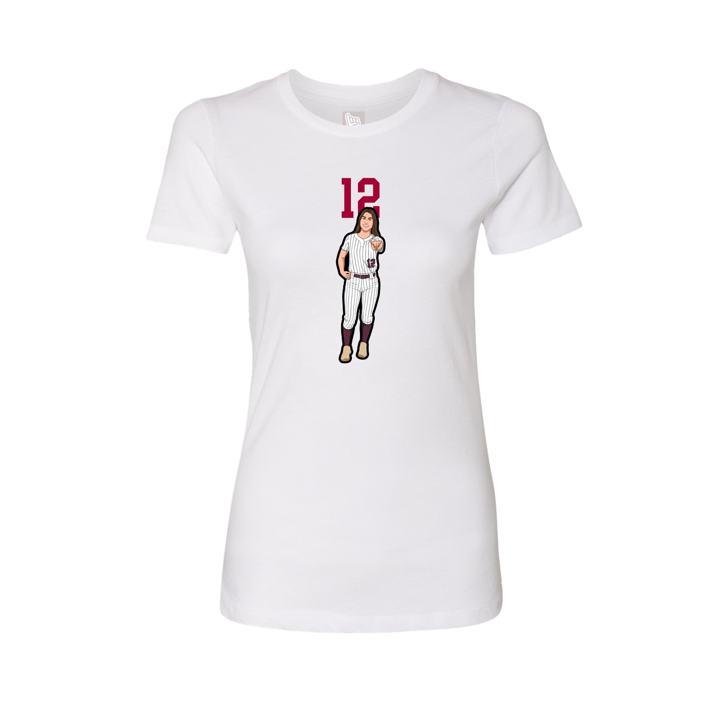 Fitted Women's Tee — Number Top in White