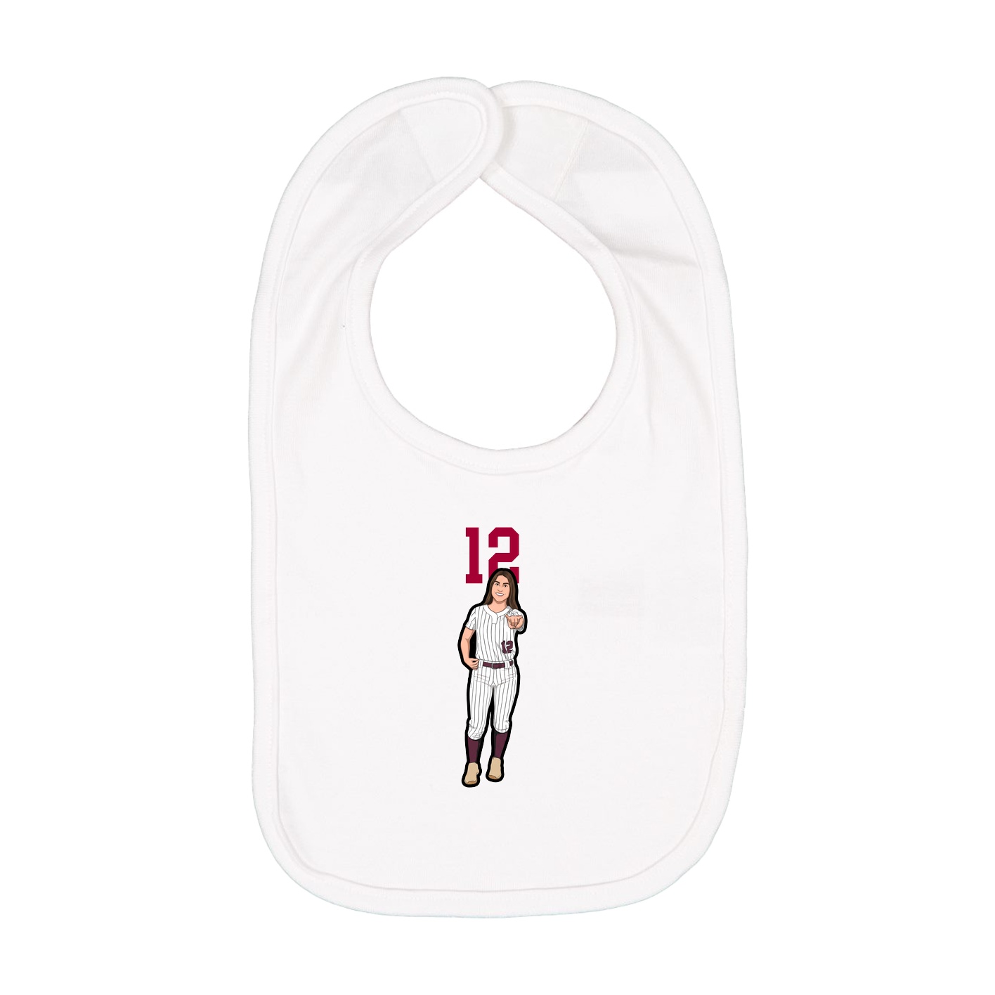 Infant Bib — Number Top in White