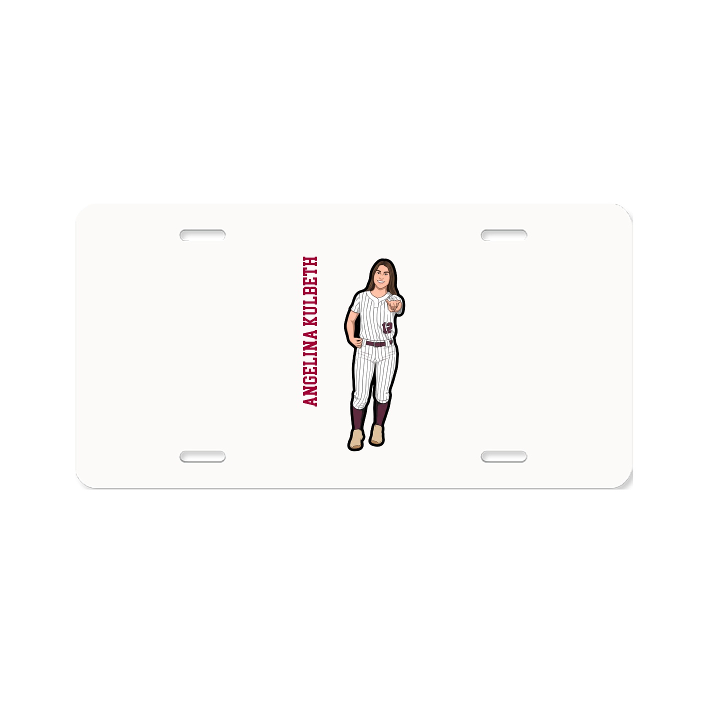 License Plate — Name Vertical in Classic