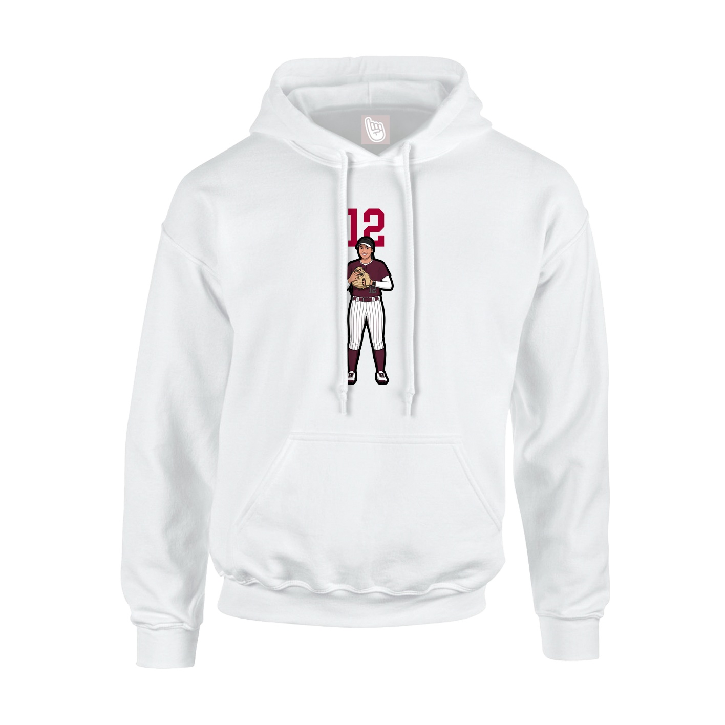 Hoodie — Number Top in White