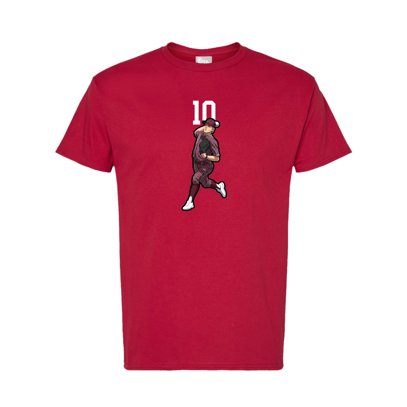 Tee — Number Top in Crimson