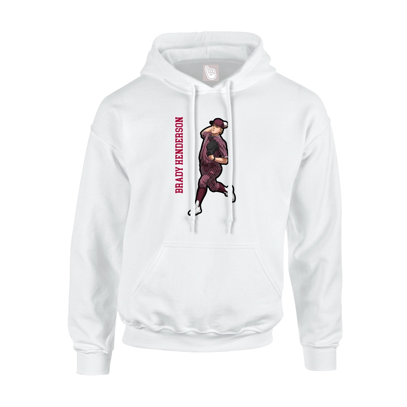 Youth Hoodie — Name Vertical in White