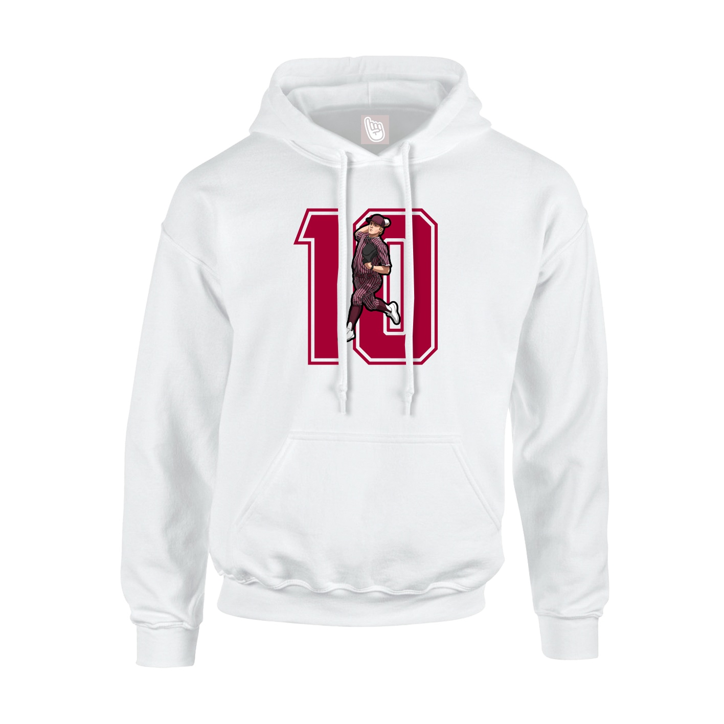Hoodie — Number in White