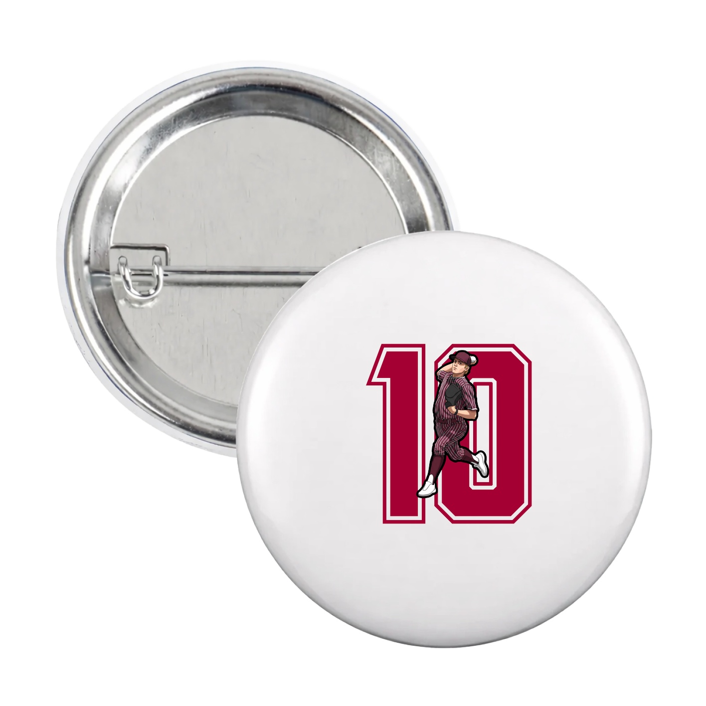 Game Day Button — Number in White