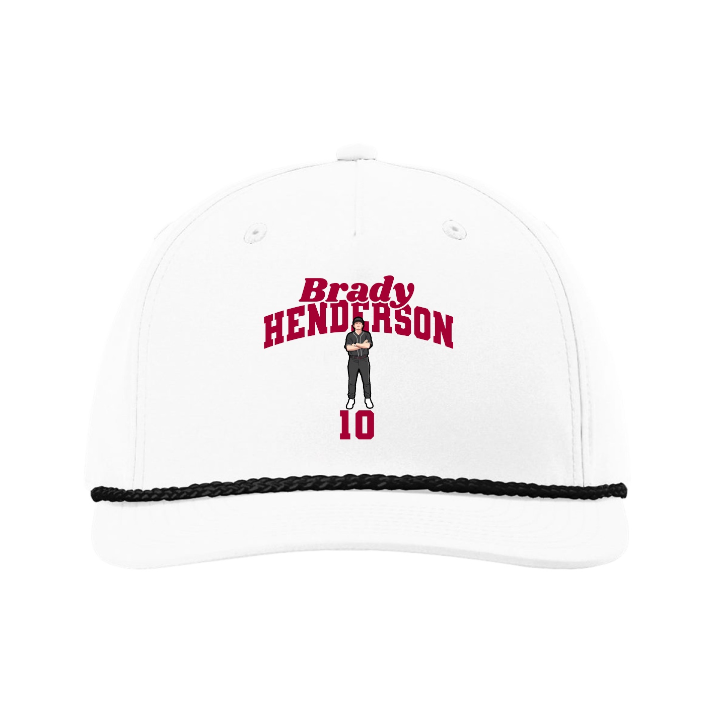 Five-Panel Classic Rope Cap — Signature Arch in White