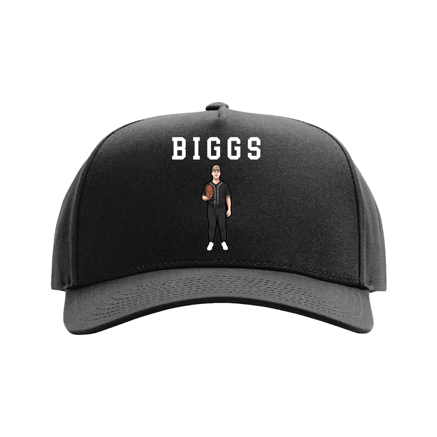 Full Fabric Five-Panel Champ Cap — Shirsey in Black
