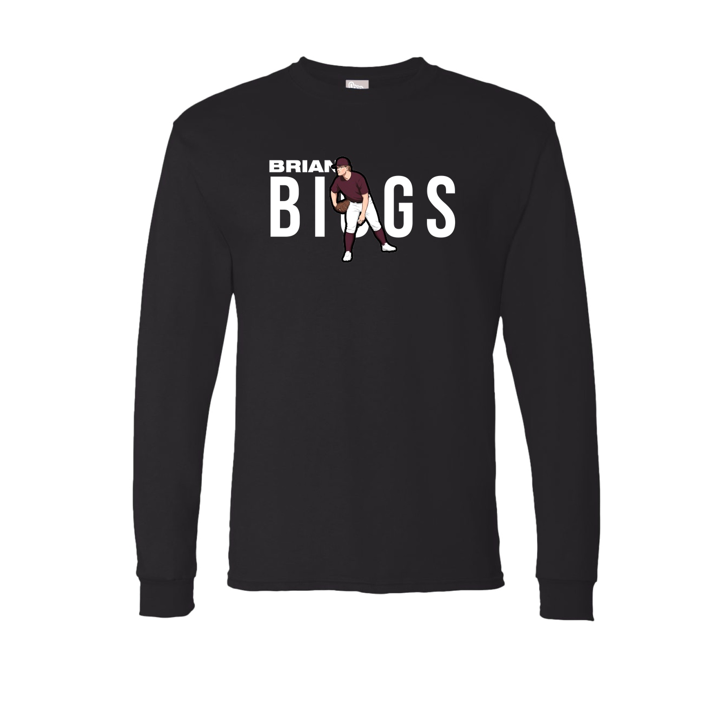 Long Sleeve Tee — Player Name in Black