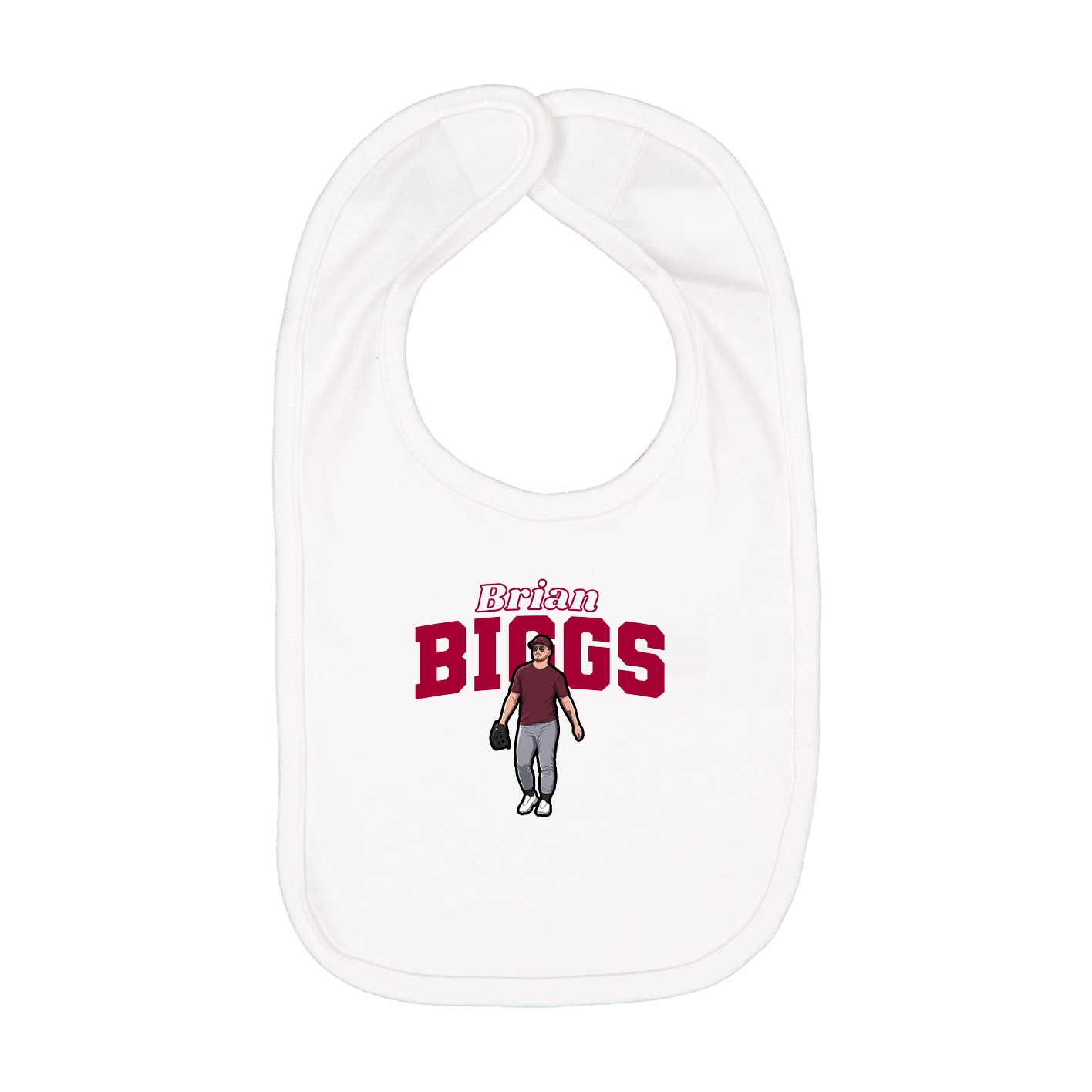 Infant Bib — Name Arch in White