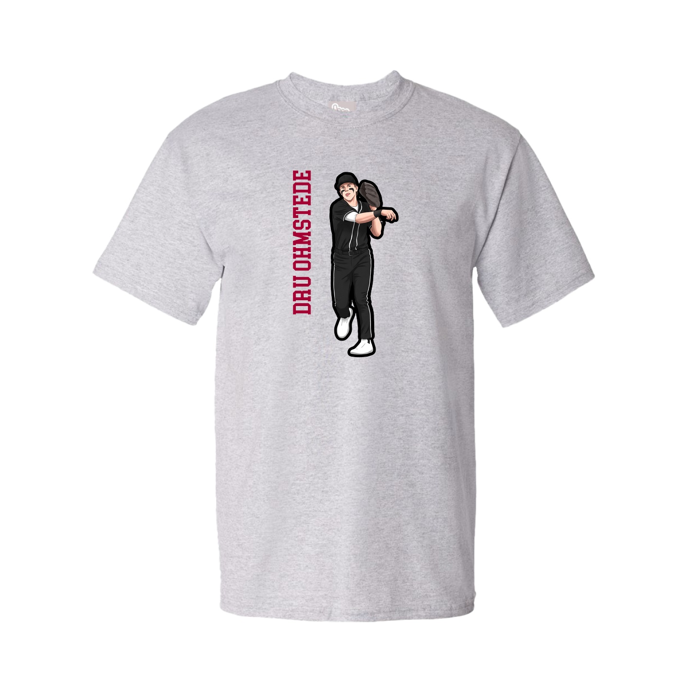 Youth Tee — Name Vertical in Grey