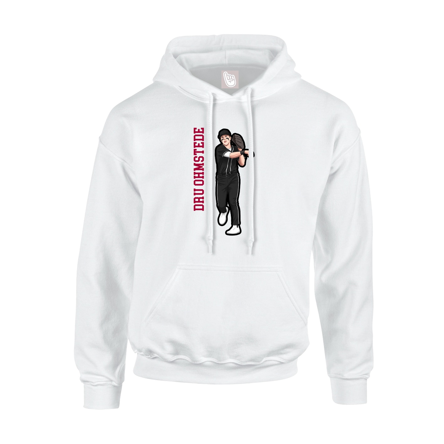 Youth Hoodie — Name Vertical in White