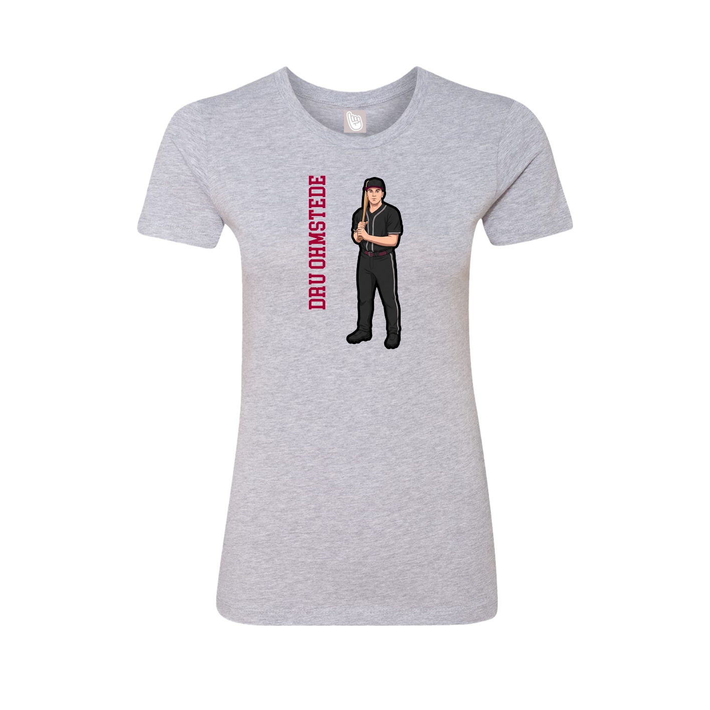 Womens Tee — Name Vertical in Grey
