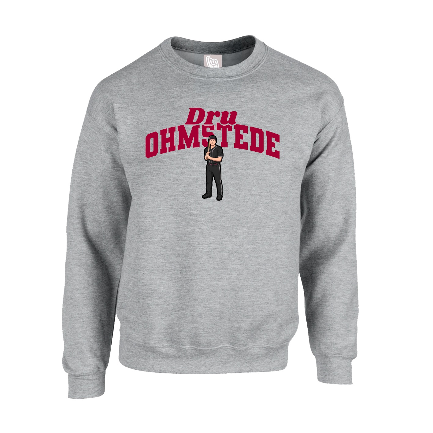 Fleece Crew — Signature Arch in Grey