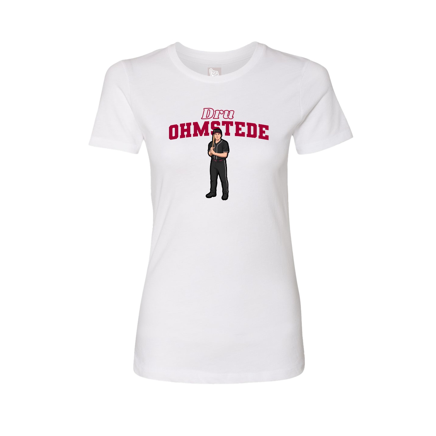 Womens Tee — Name Arch in White