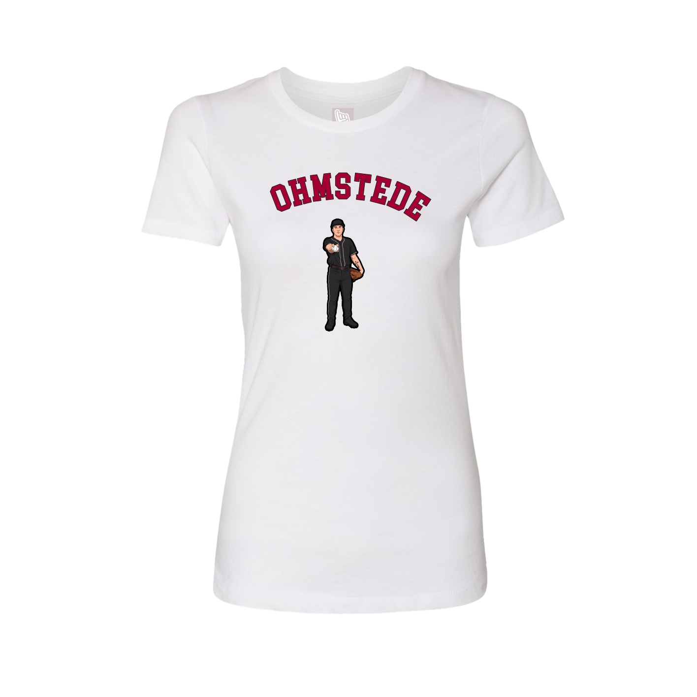 Fitted Women's Tee — Shirsey Arch in White