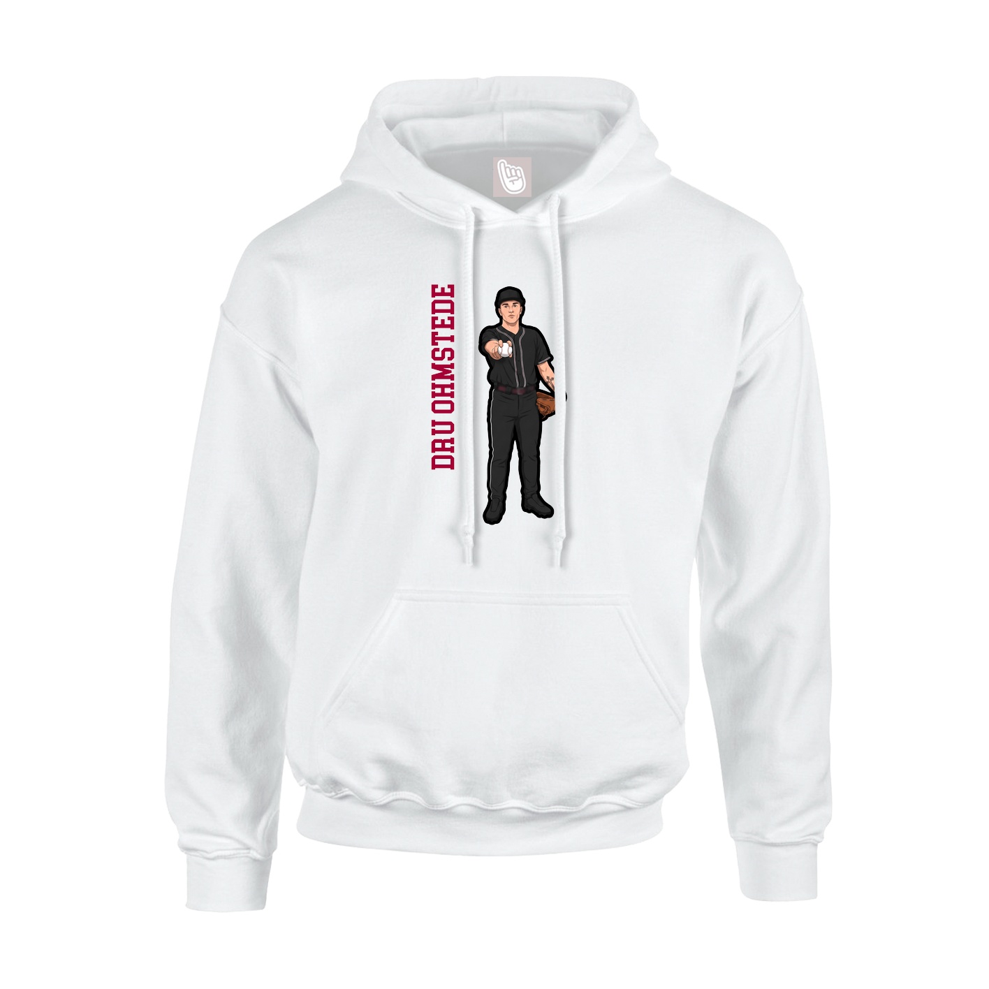 Youth Hoodie — Name Vertical in White