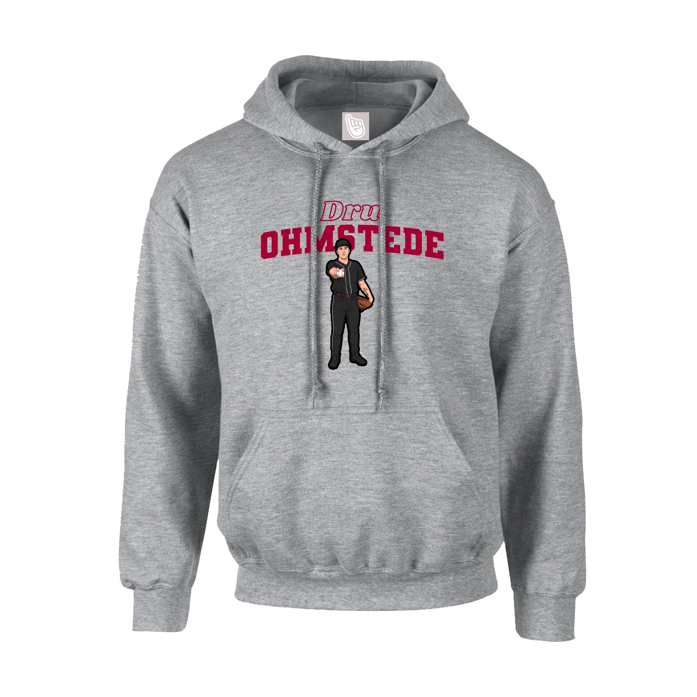 Youth Hoodie — Name Arch in Grey