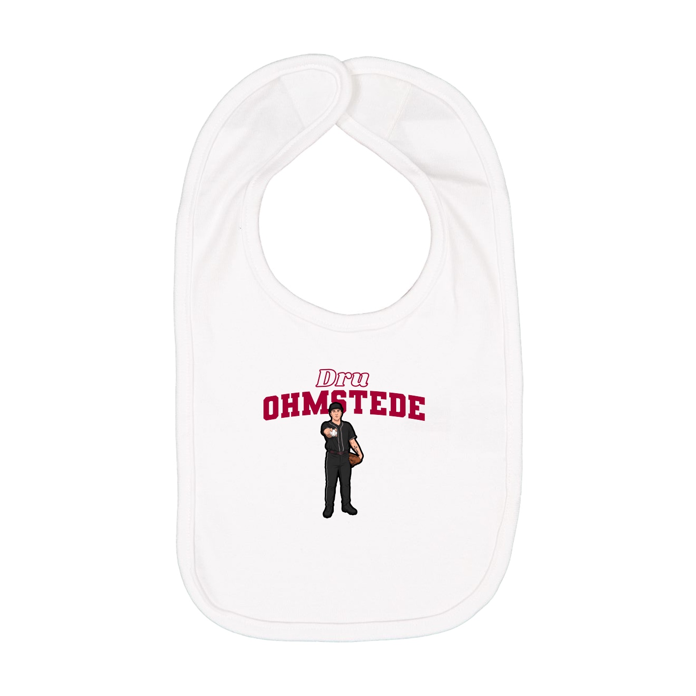 Infant Bib — Name Arch in White