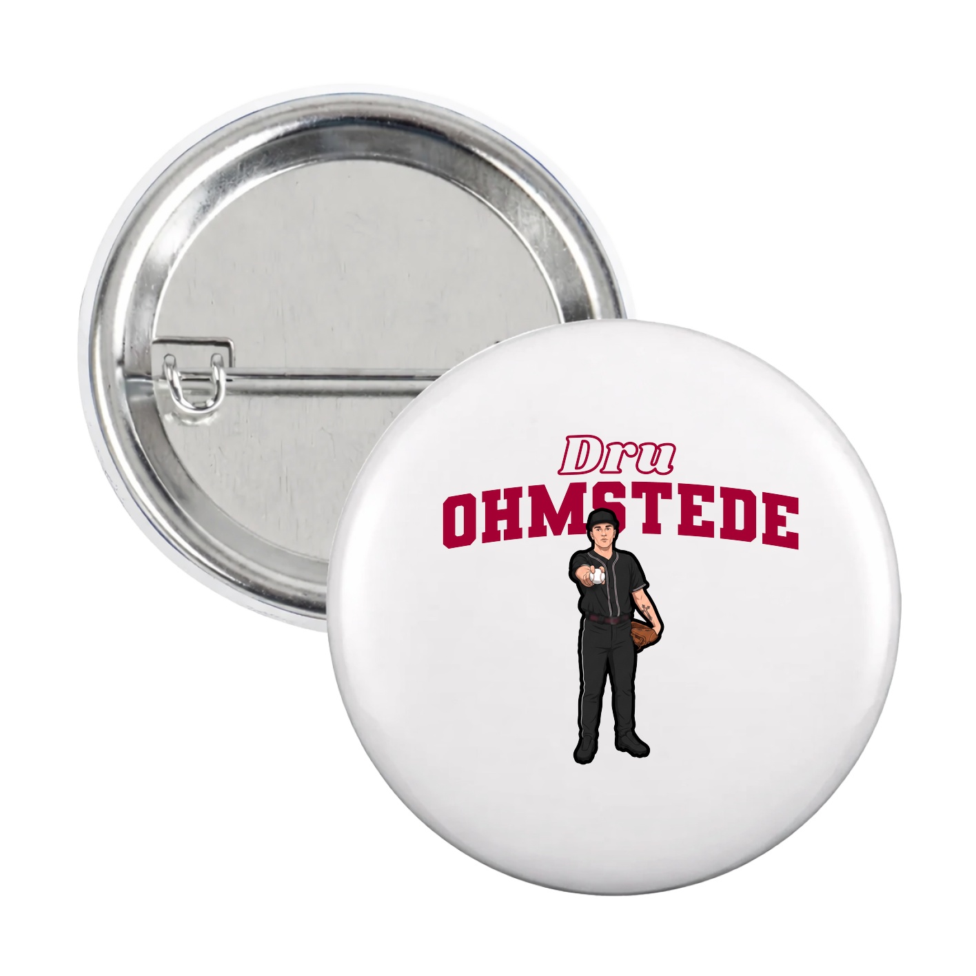 Game Day Button — Name Arch in White