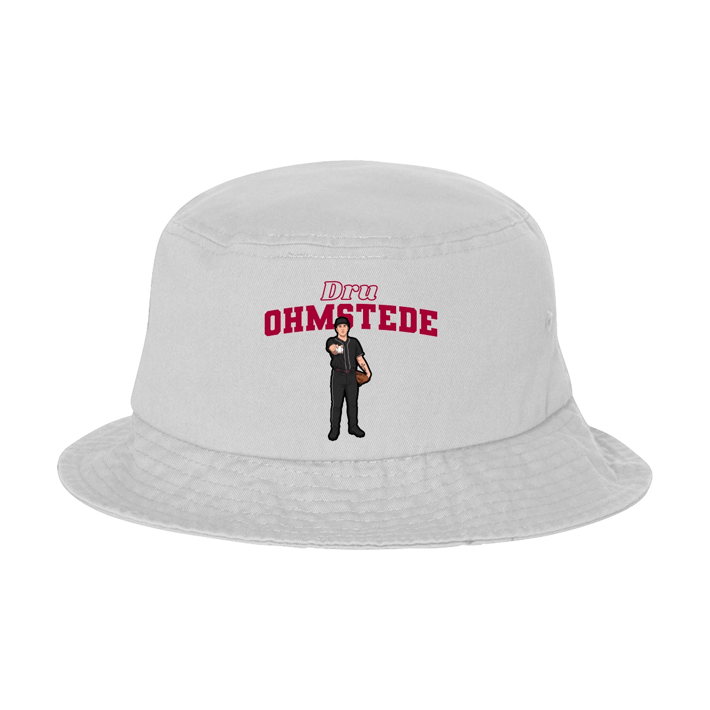 Bucket Cap — Name Arch in White
