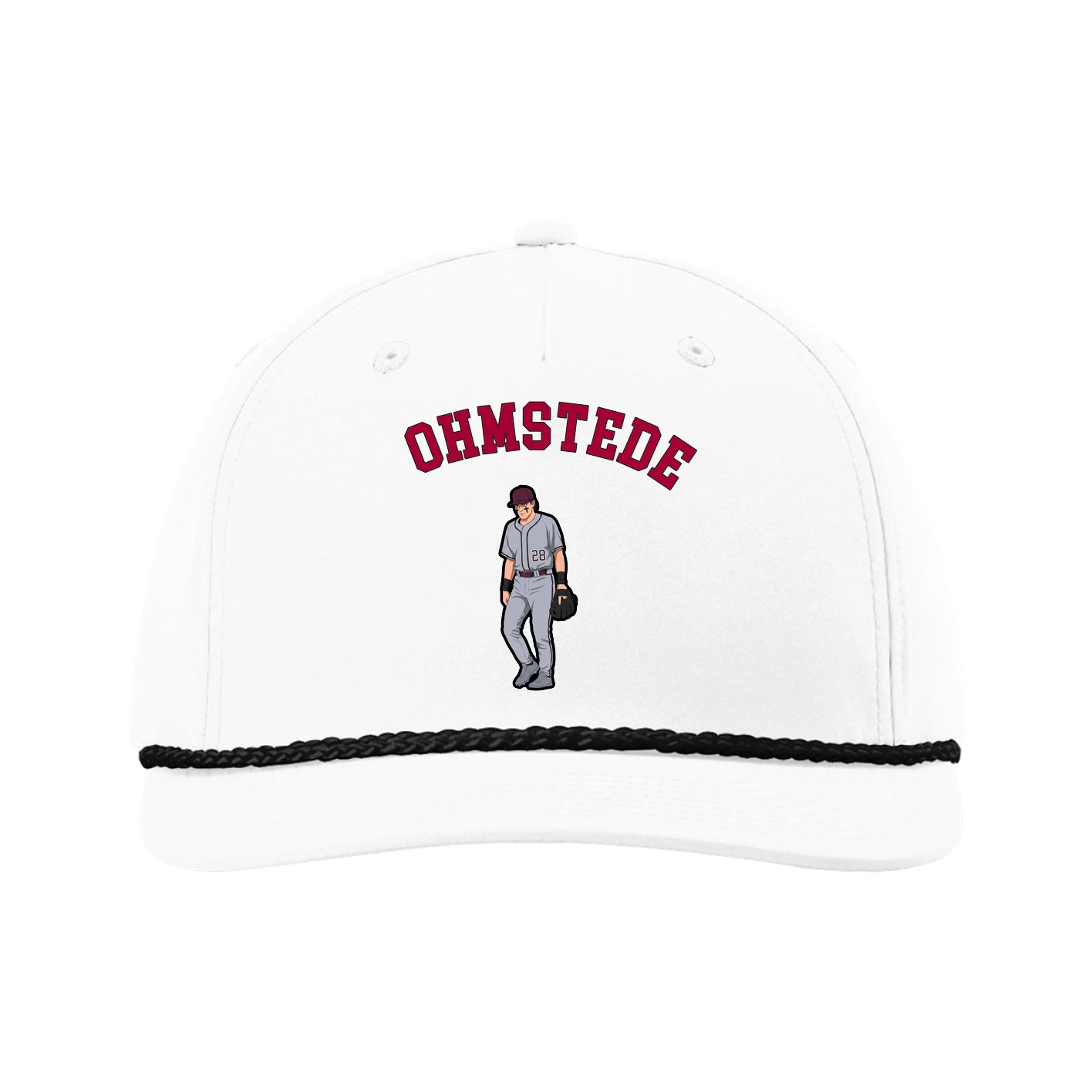 Five-Panel Classic Rope Cap — Shirsey Arch in White