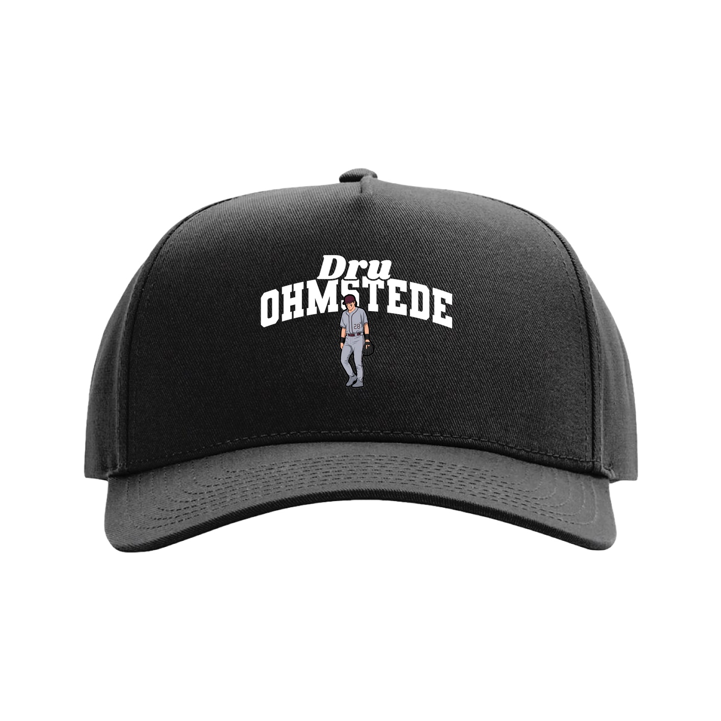 Full Fabric Five-Panel Champ Cap — Signature Arch in Black