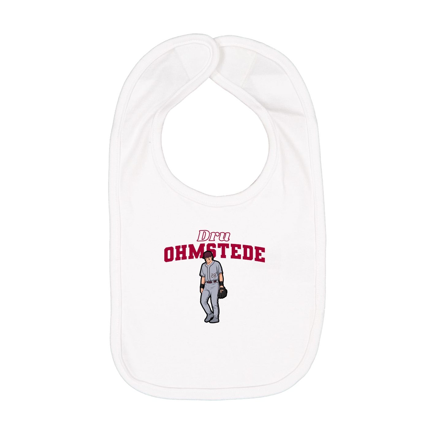 Infant Bib — Name Arch in White