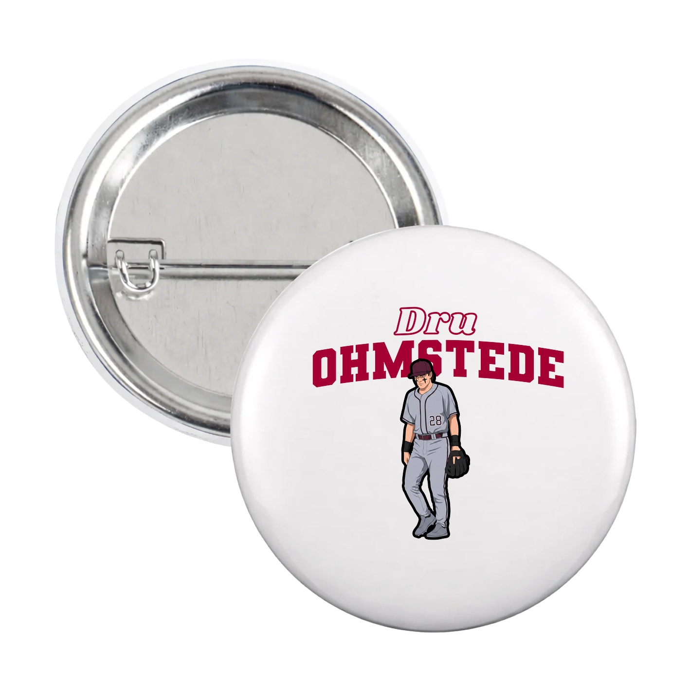Game Day Button — Name Arch in White