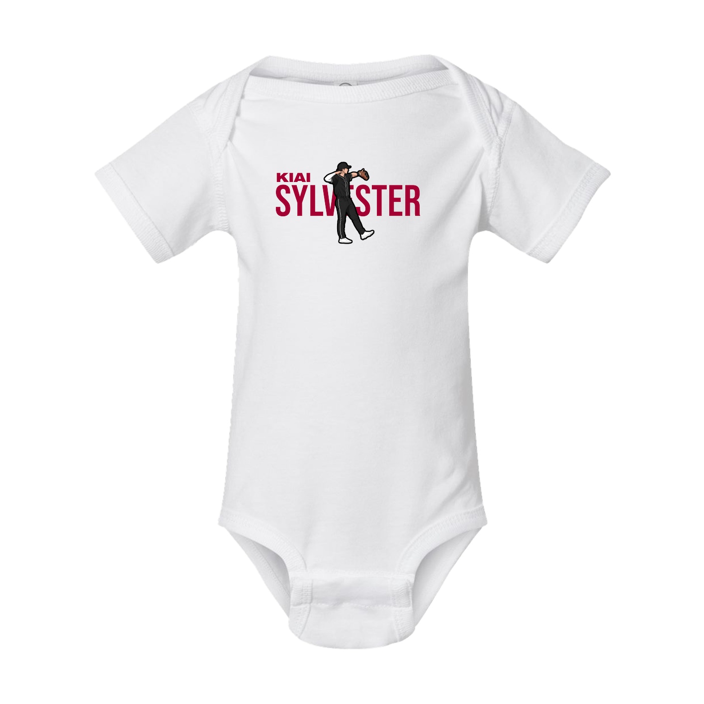 Baby Onesie — Player Name in White