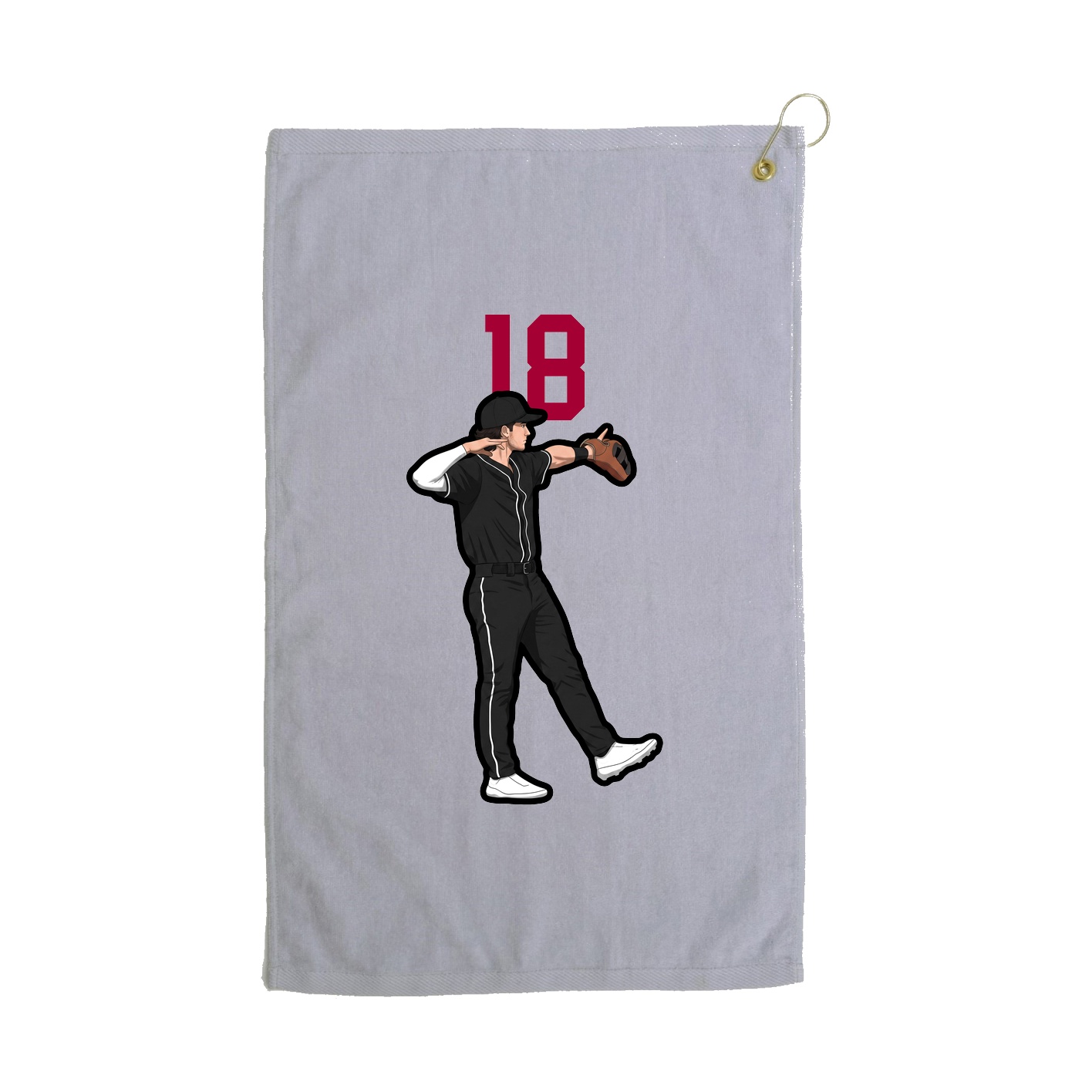 Golf Towel — Number Top in Grey
