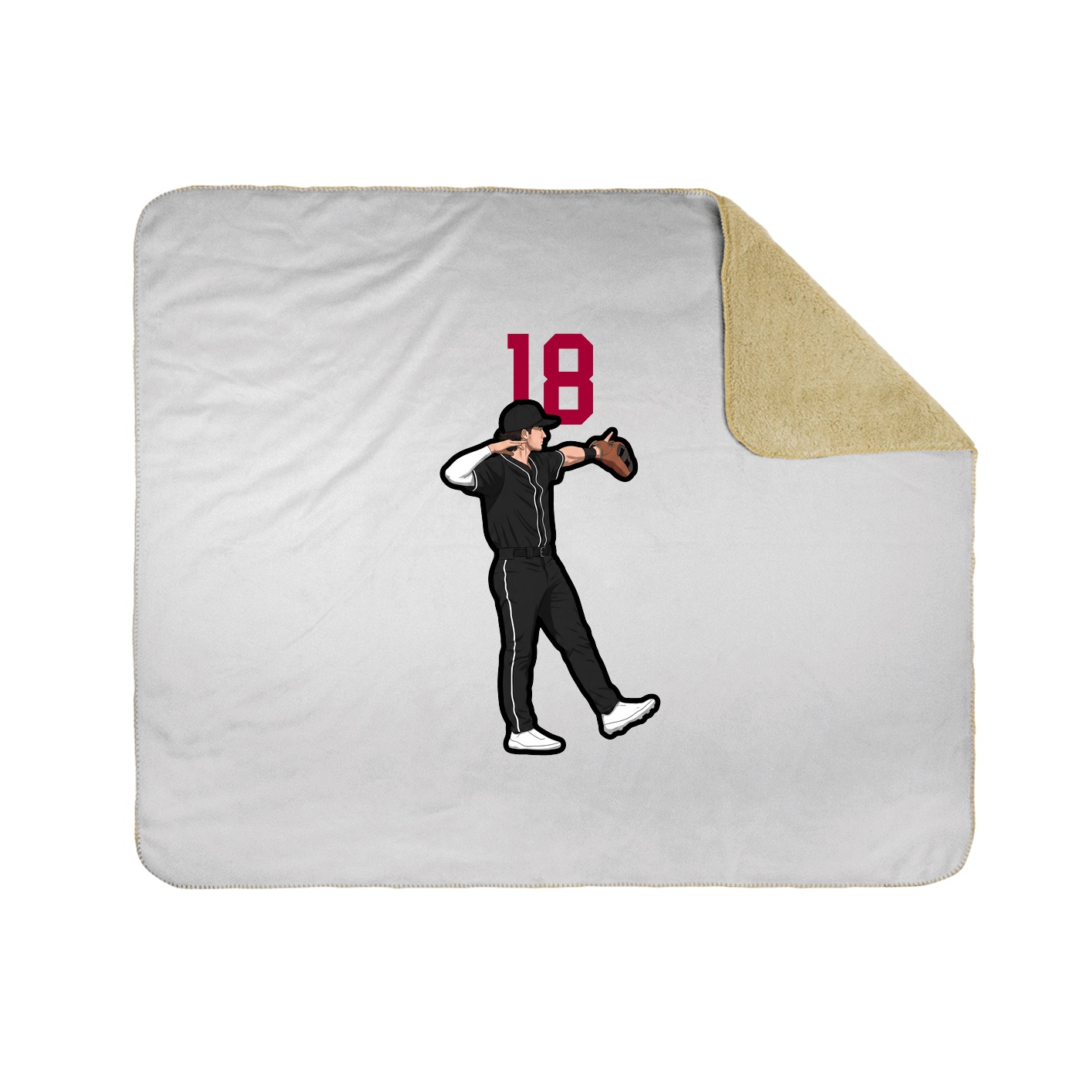 Throw Blanket — Number Top in White