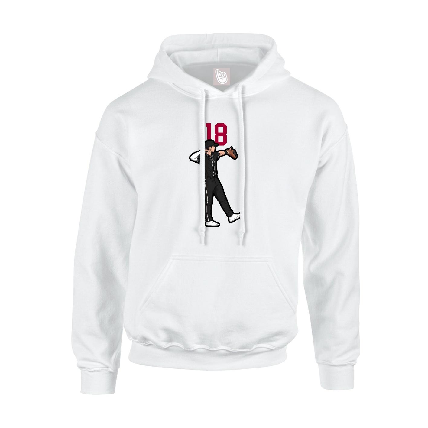 Youth Hoodie — Number Top in White