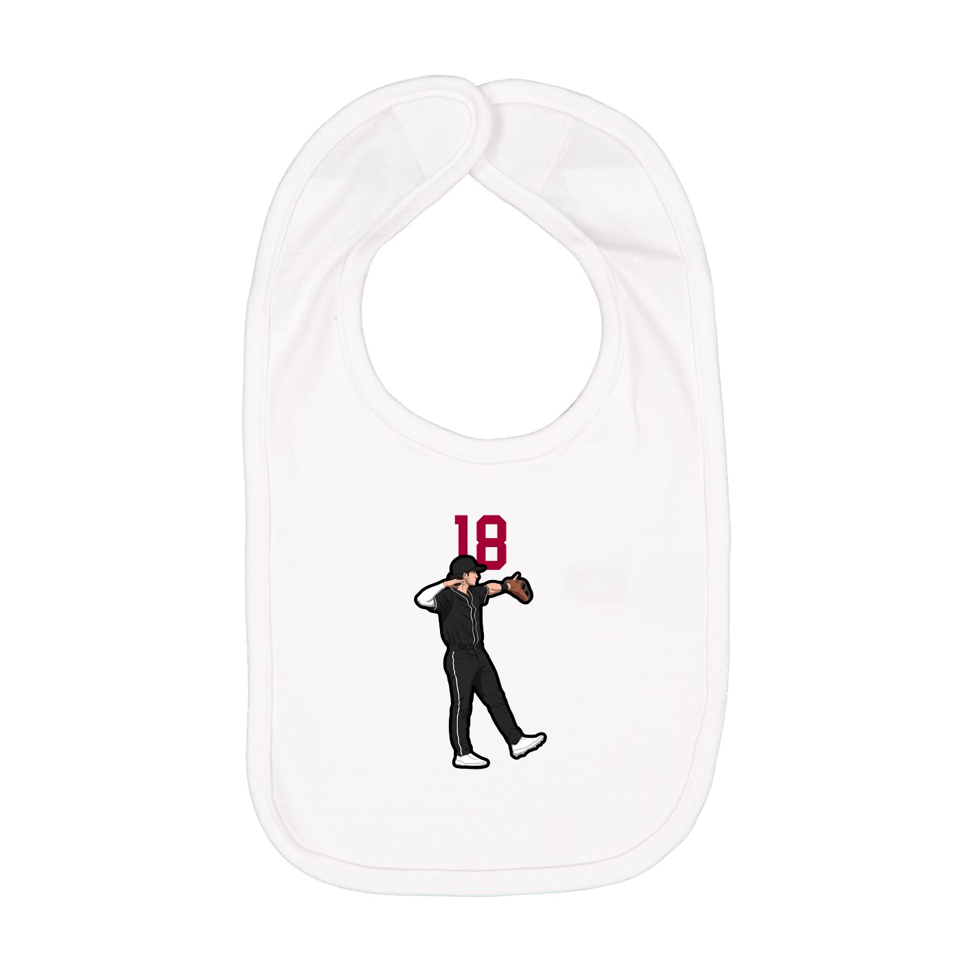 Infant Bib — Number Top in White