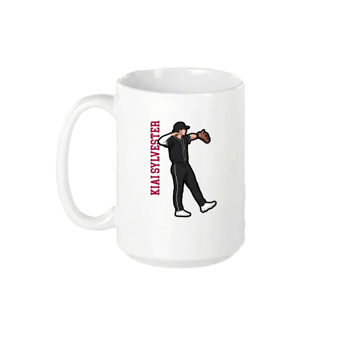 15oz Coffee Mug — Name Vertical in White