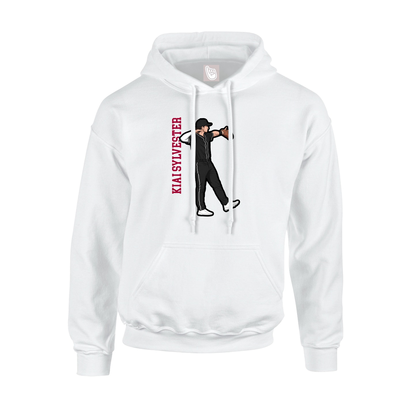 Hoodie — Name Vertical in White