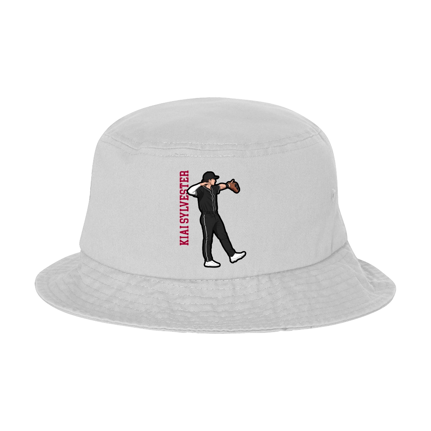 Bucket Cap — Name Vertical in White