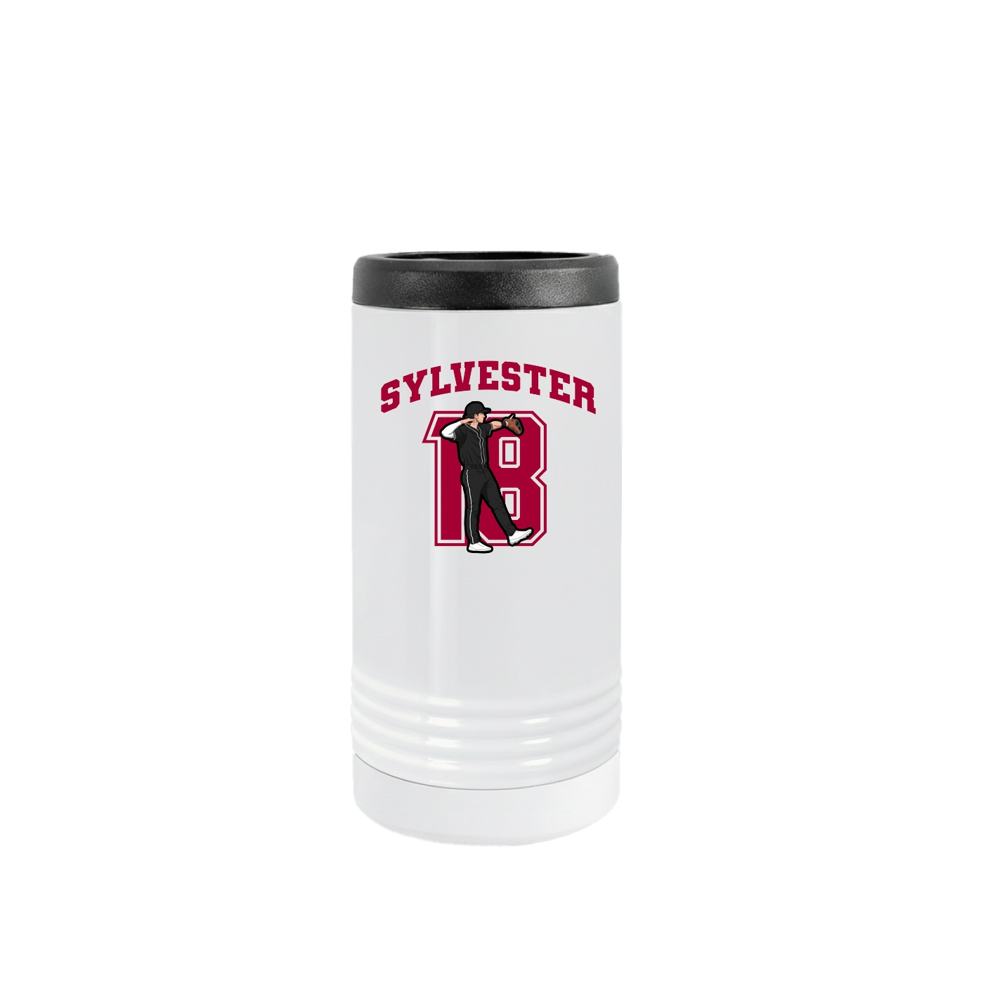 Slim Beverage Holder — Number in White