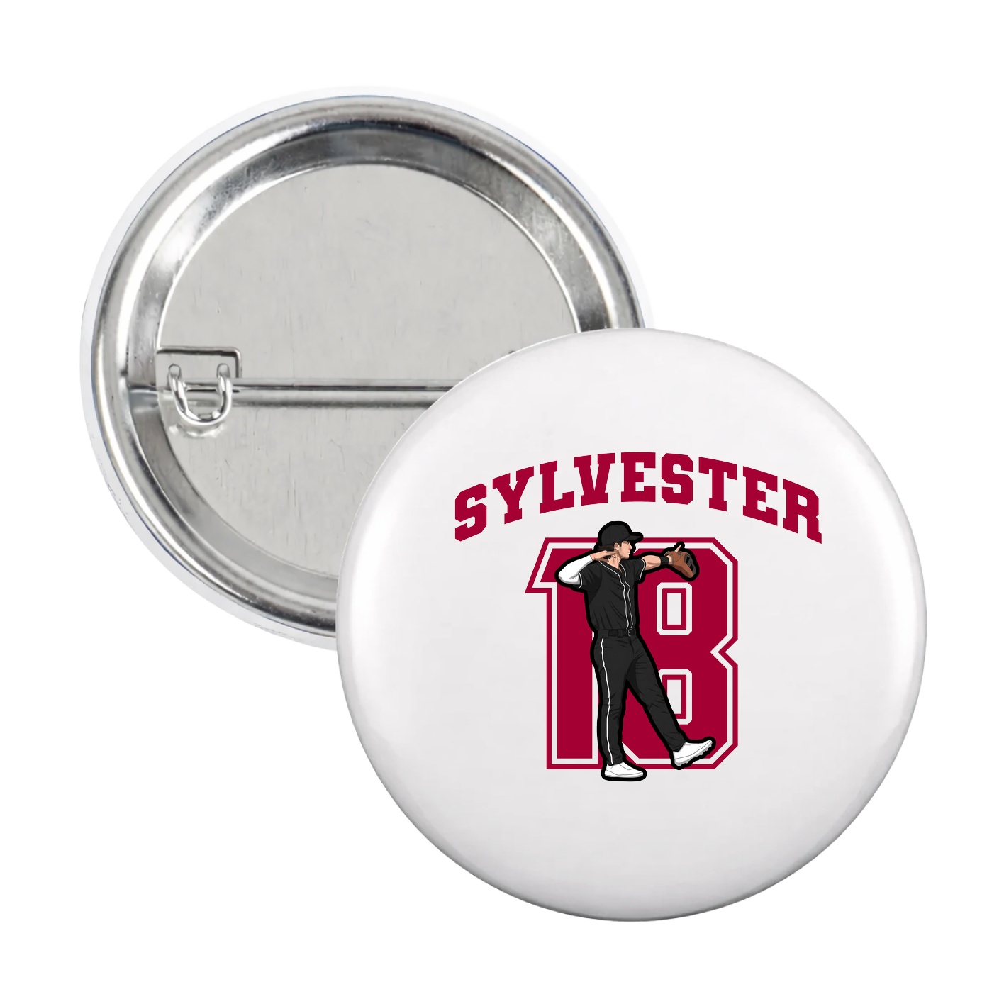 Game Day Button — Number in White