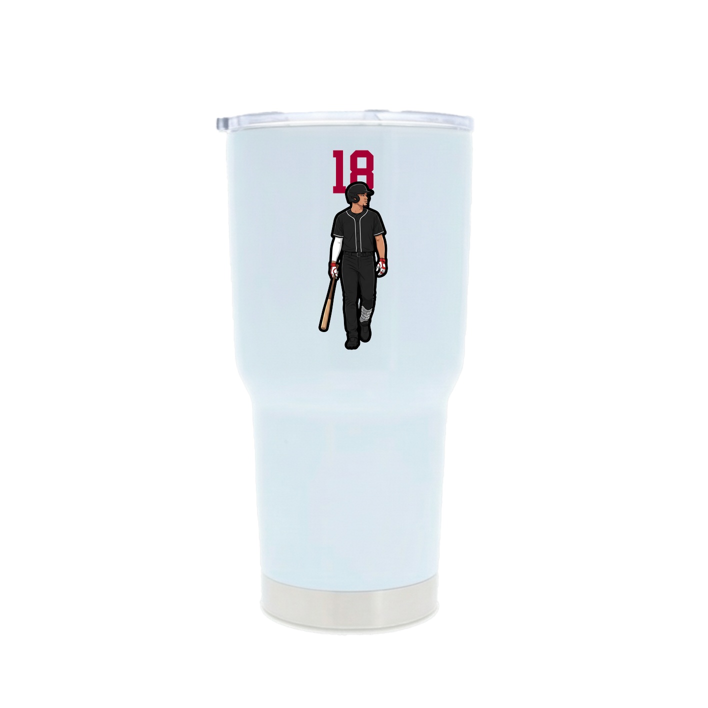 30oz Stainless Steel Tumbler — Number Top in White