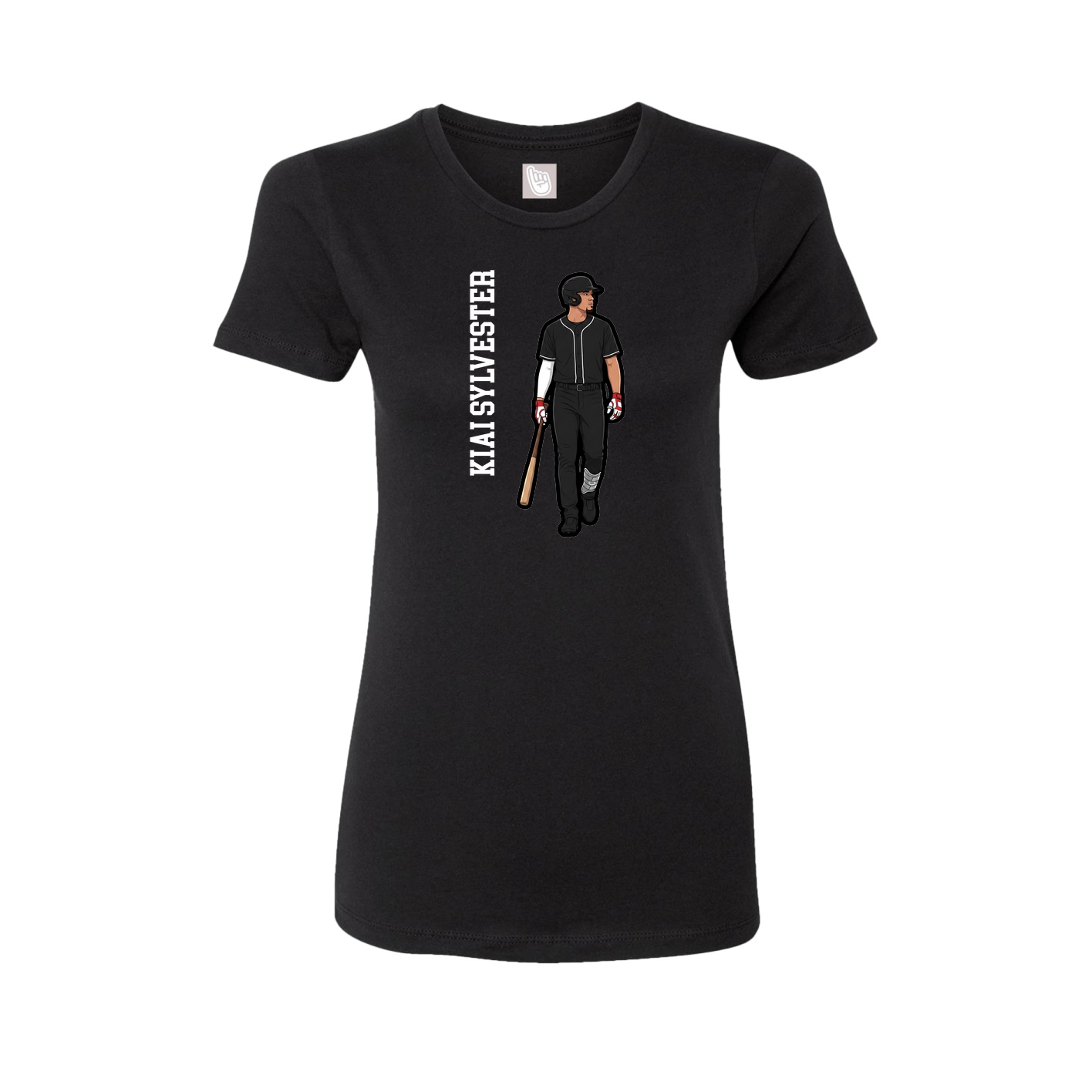 Fitted Women's Tee — Name Vertical in Black
