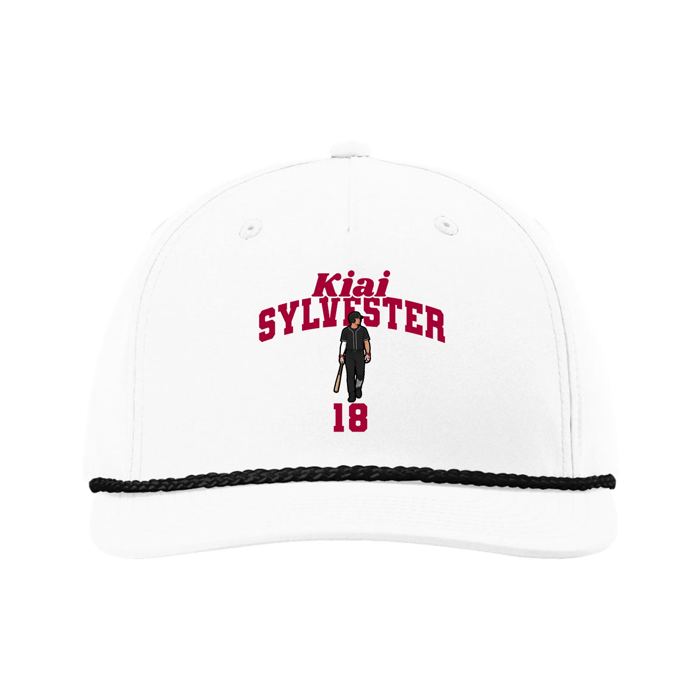 Five-Panel Classic Rope Cap — Signature Arch in White