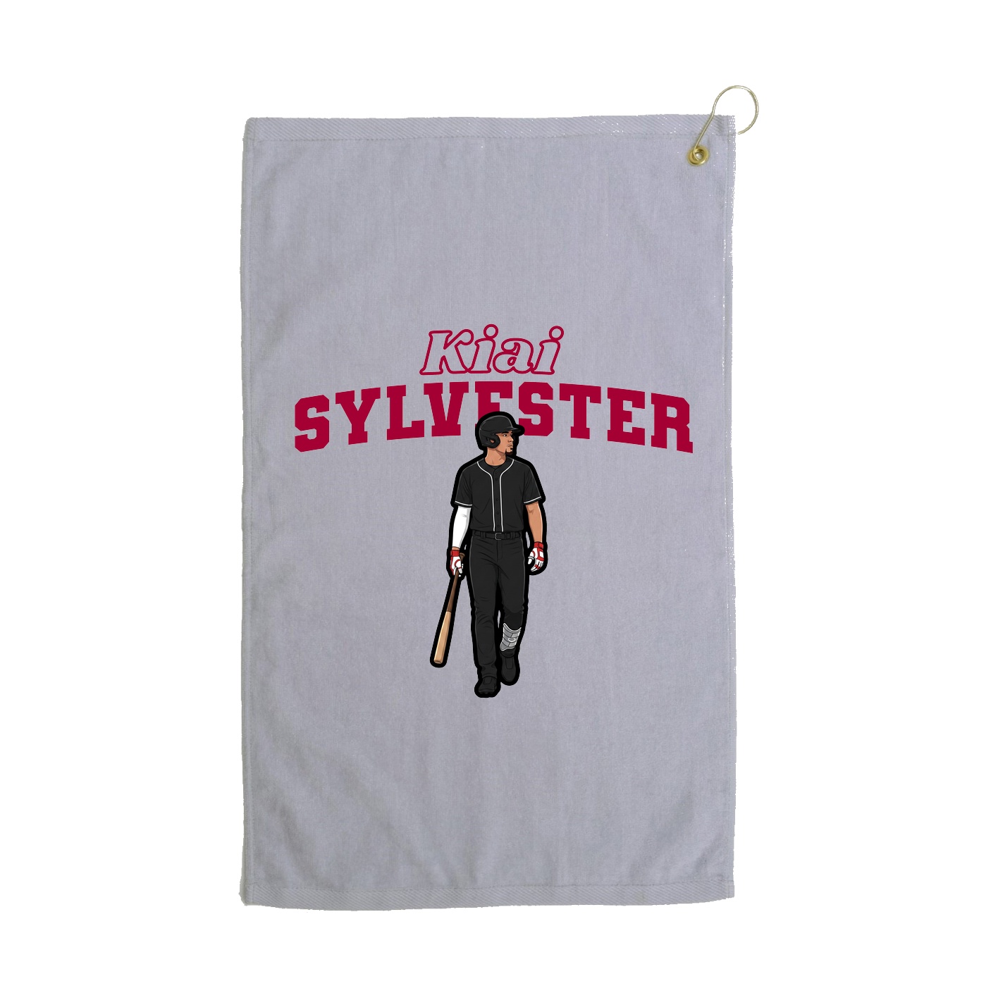 Golf Towel — Name Arch in Grey