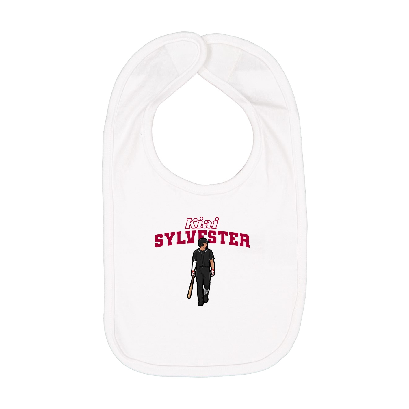 Infant Bib — Name Arch in White