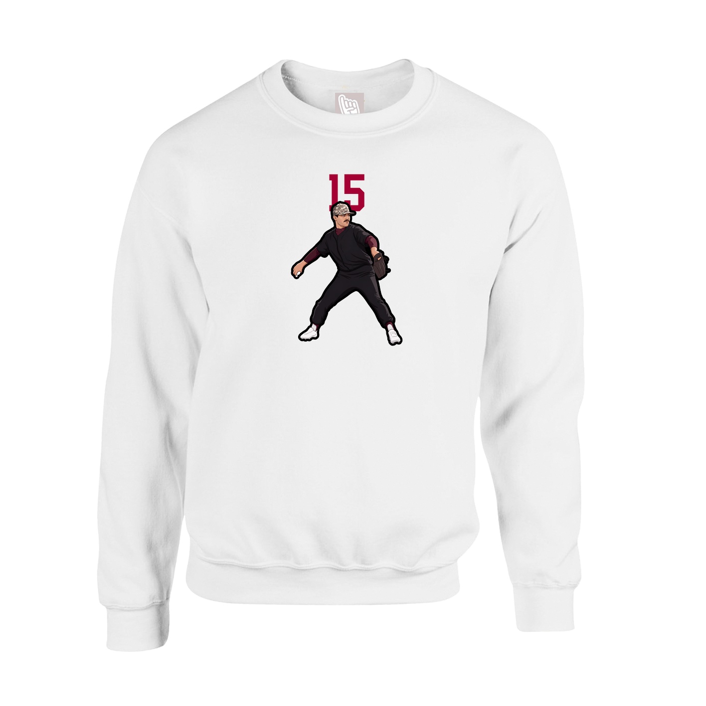 Fleece Crew — Number Top in White