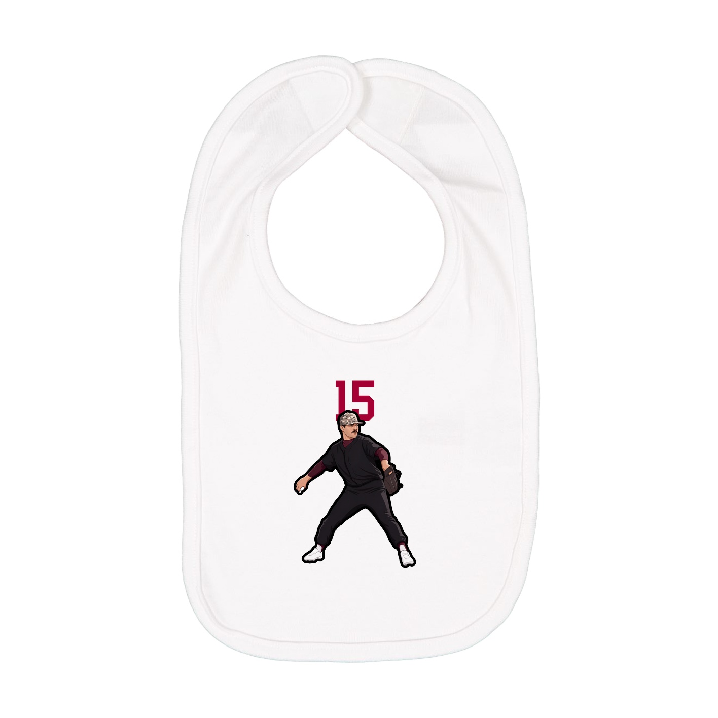 Infant Bib — Number Top in White